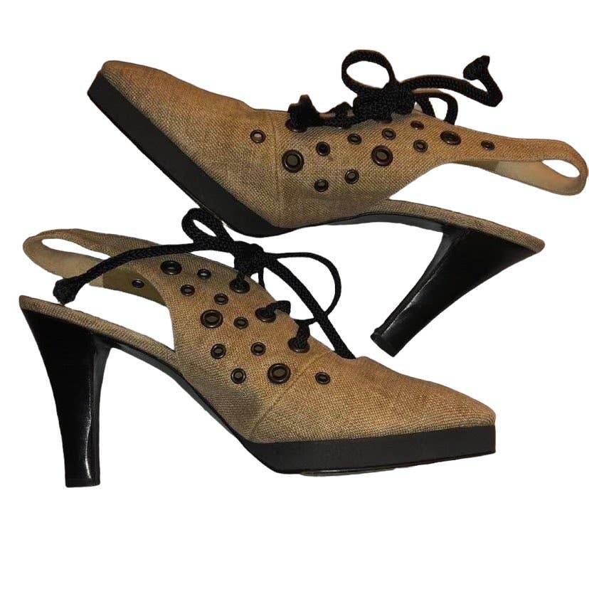 Yves Saint Laurent Ysl Linen Shoes Size 9